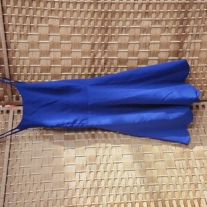 Lulus, Women's Navy Blue Midi, Fit and Flare Open Back, Straps Summer Dress